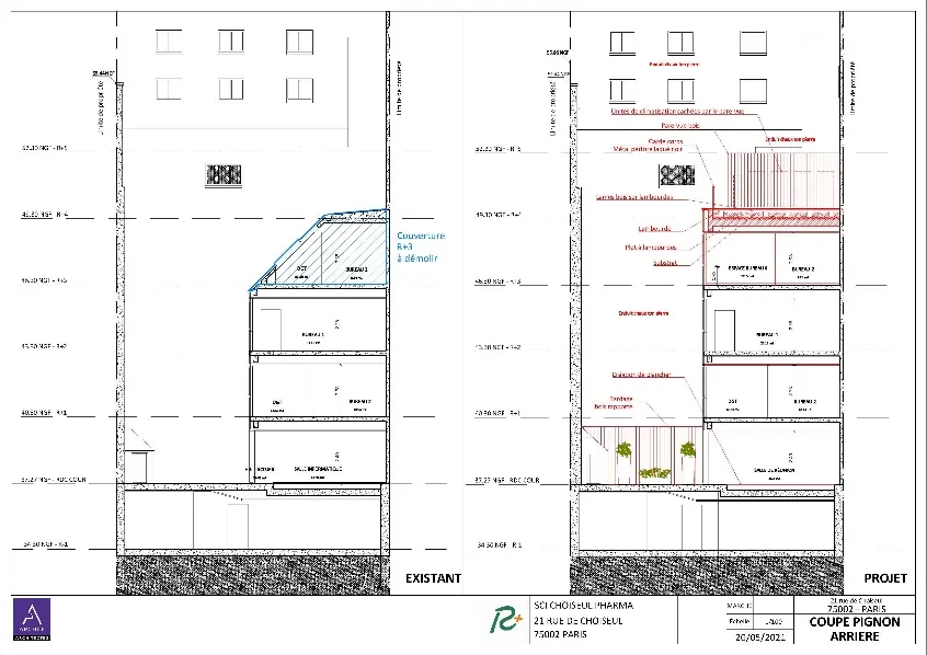 Mission CSPS – surélévation d'un immeuble de bureaux et réaménagements intérieurs (Paris 2ème)